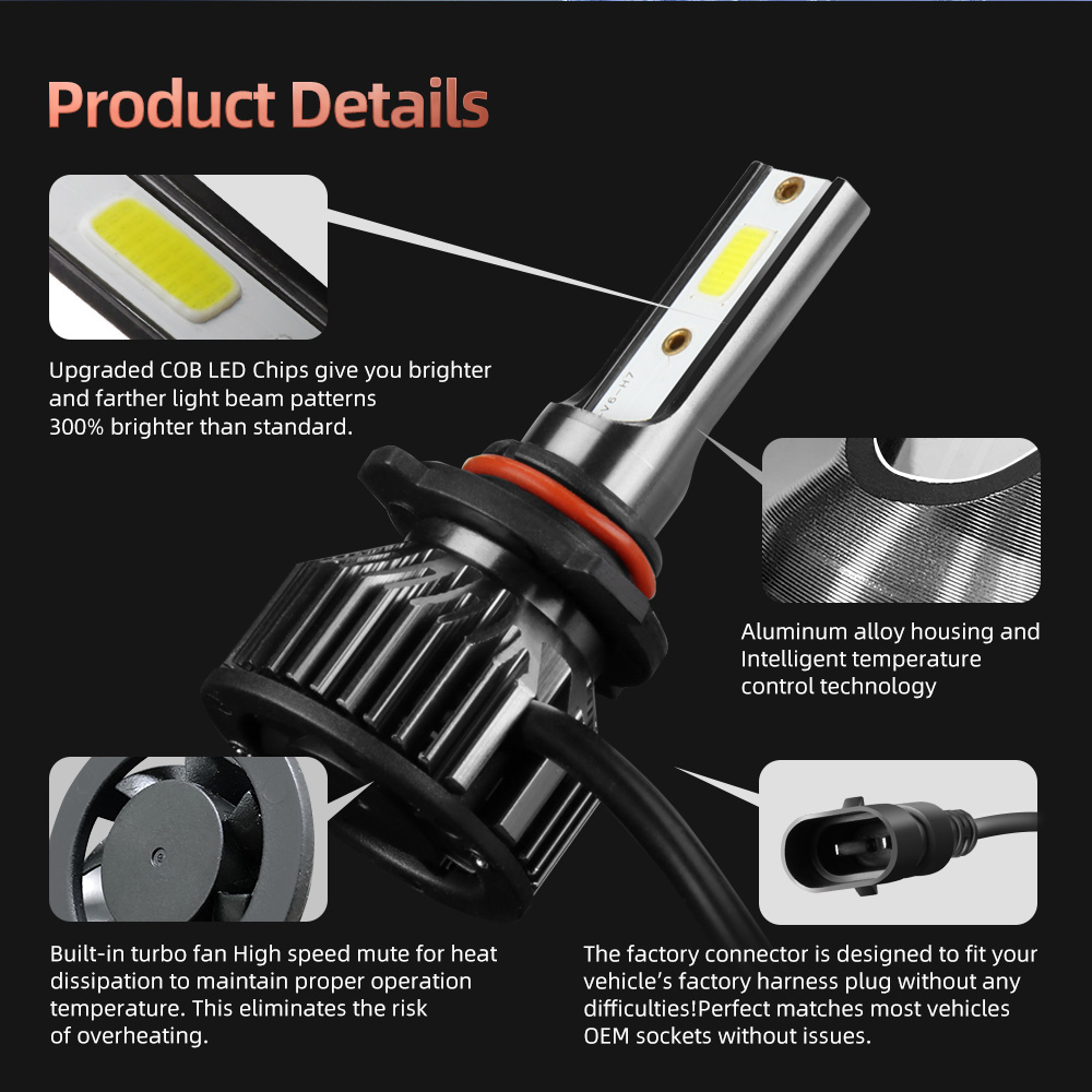 4 Uds LED 9005 faro de coche 1 - Headlight Aiming Tool reseña y precio